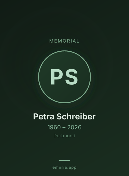 Memorial portrait of Petra Schreiber