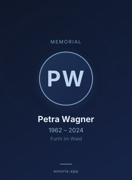 Memorial portrait of Petra Wagner