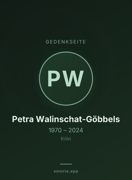 Gedenkportrait von Petra Walinschat-Göbbels
