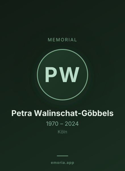 Memorial portrait of Petra Walinschat-Göbbels