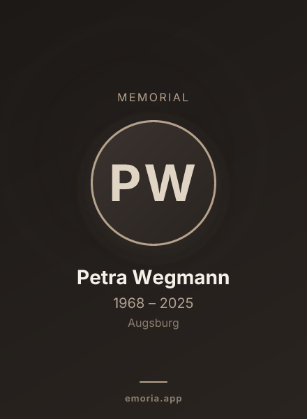 Memorial portrait of Petra Wegmann