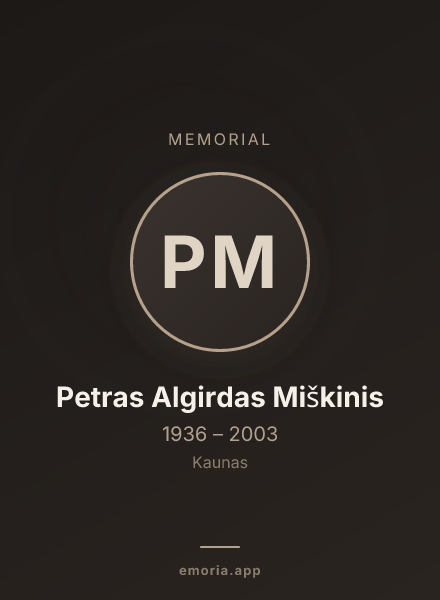 Memorial portrait of Petras Algirdas Miškinis