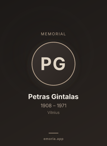Memorial portrait of Petras Gintalas