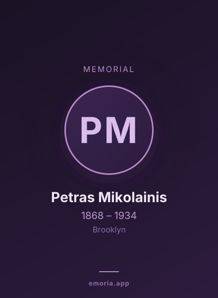 Memorial portrait of Petras Mikolainis