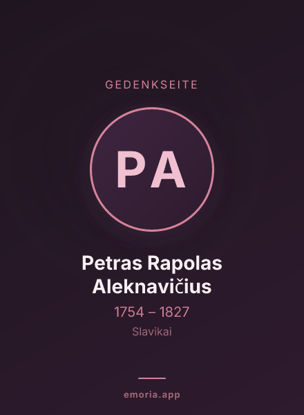 Gedenkportrait von Petras Rapolas Aleknavičius