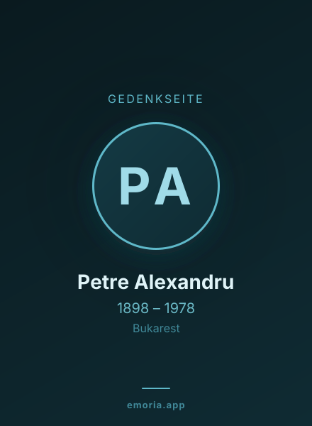 Gedenkportrait von Petre Alexandru