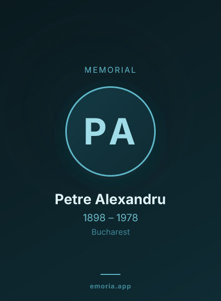 Memorial portrait of Petre Alexandru
