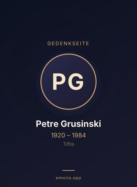 Gedenkportrait von Petre Grusinski