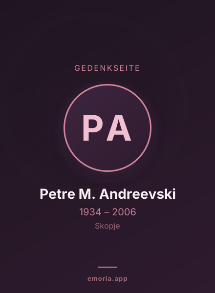 Gedenkportrait von Petre M. Andreevski
