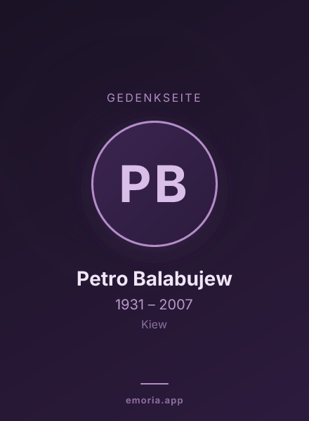 Gedenkportrait von Petro Balabujew