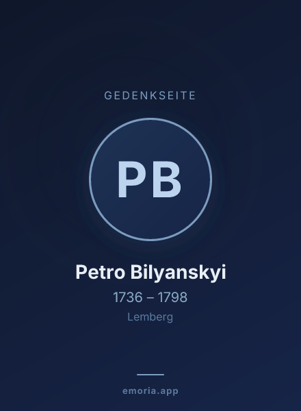 Gedenkportrait von Petro Bilyanskyi