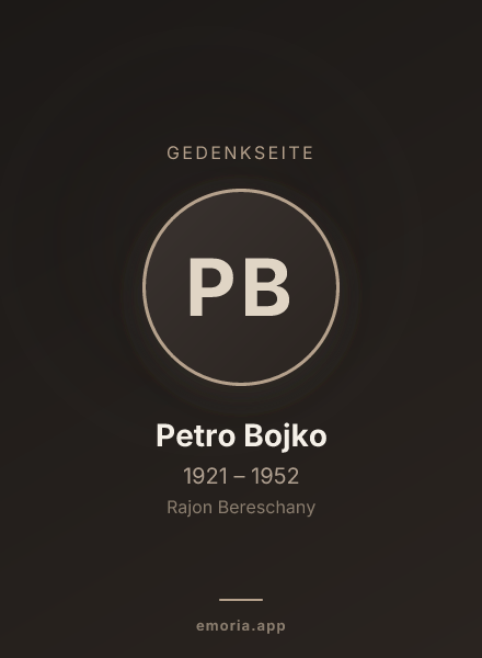 Gedenkportrait von Petro Bojko