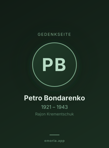 Gedenkportrait von Petro Bondarenko