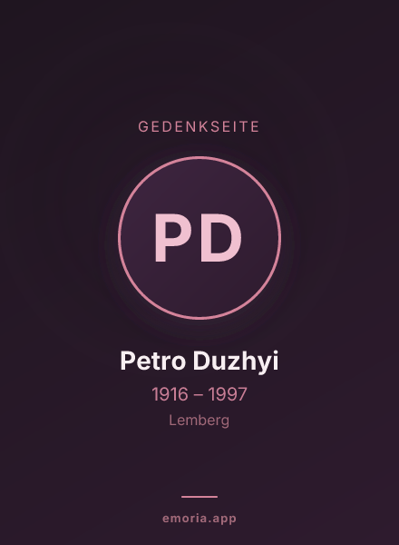 Gedenkportrait von Petro Duzhyi