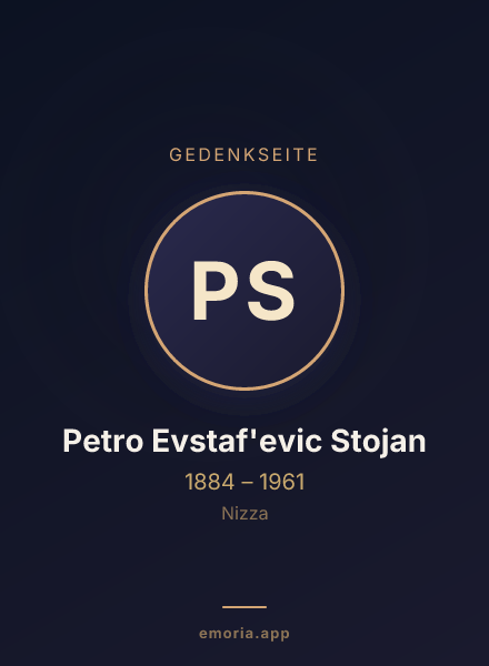 Gedenkportrait von Petro Evstaf'evic Stojan