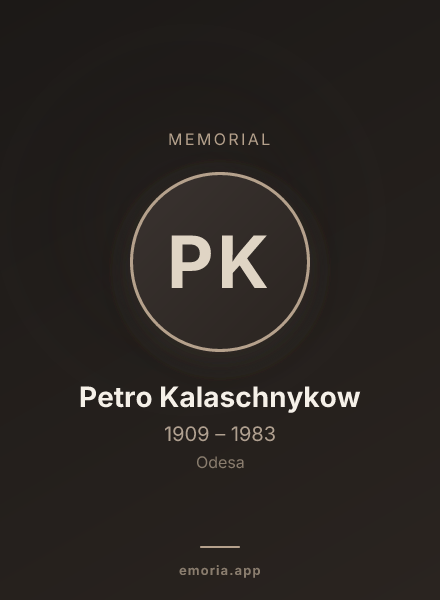 Memorial portrait of Petro Kalaschnykow
