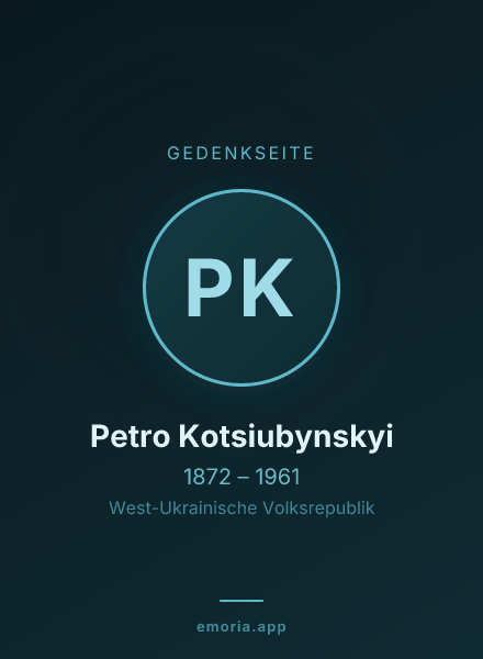 Gedenkportrait von Petro Kotsiubynskyi