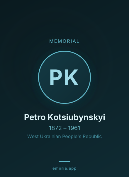 Memorial portrait of Petro Kotsiubynskyi