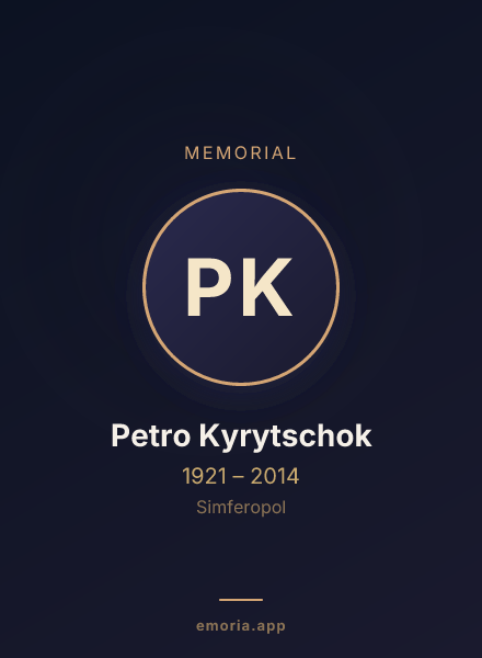 Memorial portrait of Petro Kyrytschok