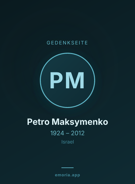 Gedenkportrait von Petro Maksymenko
