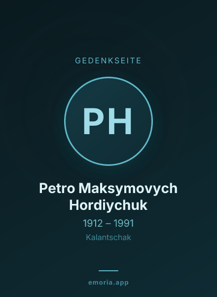 Gedenkportrait von Petro Maksymovych Hordiychuk