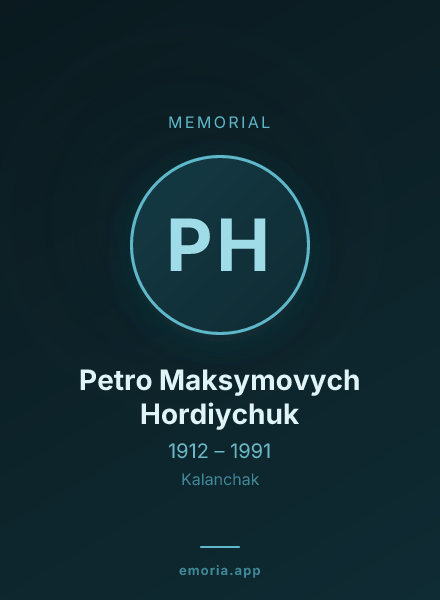 Memorial portrait of Petro Maksymovych Hordiychuk
