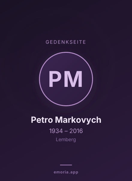 Gedenkportrait von Petro Markovych