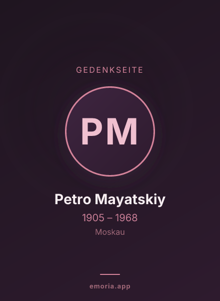 Gedenkportrait von Petro Mayatskiy