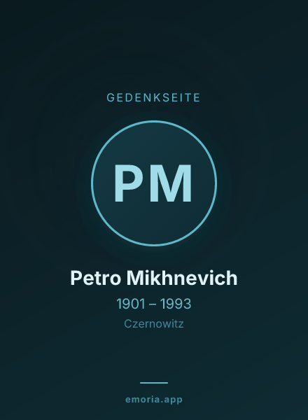 Gedenkportrait von Petro Mikhnevich