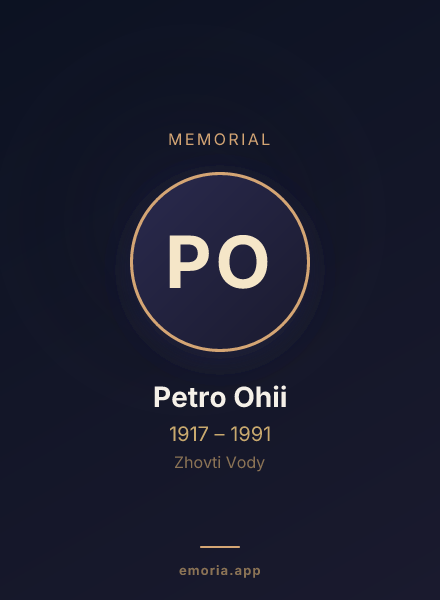 Memorial portrait of Petro Ohii