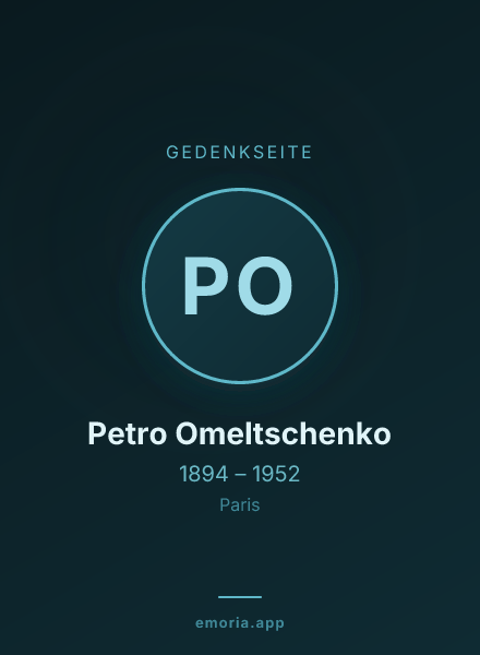 Gedenkportrait von Petro Omeltschenko
