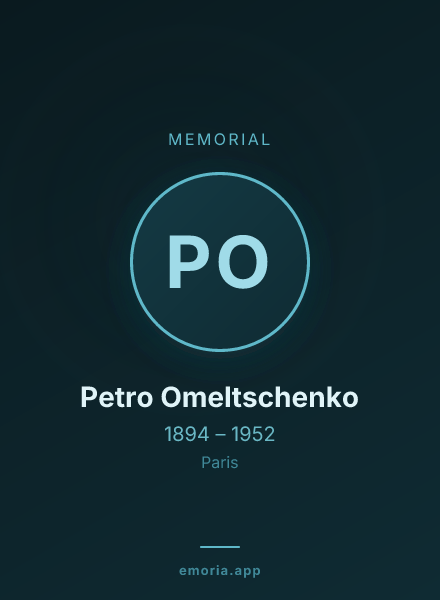 Memorial portrait of Petro Omeltschenko