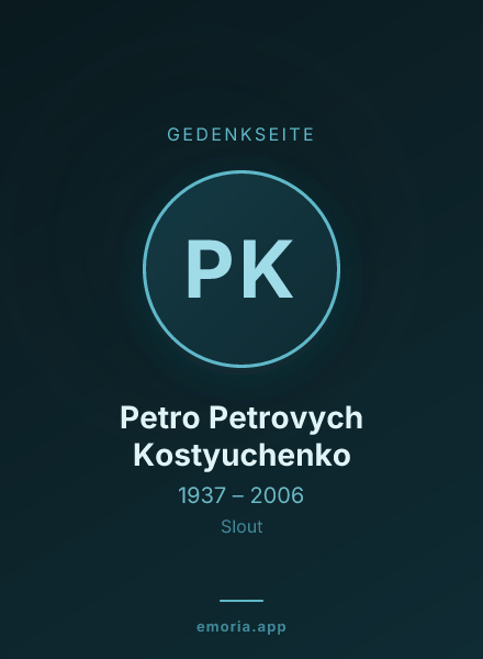 Gedenkportrait von Petro Petrovych Kostyuchenko