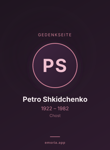 Gedenkportrait von Petro Shkidchenko