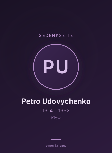 Gedenkportrait von Petro Udovychenko