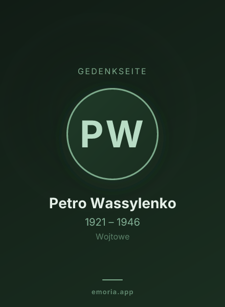 Gedenkportrait von Petro Wassylenko