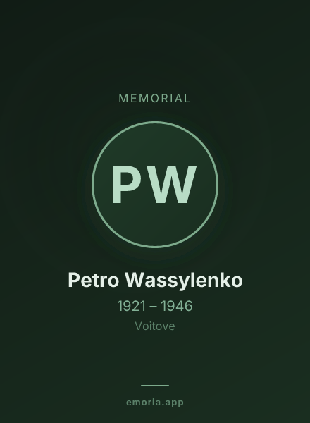 Memorial portrait of Petro Wassylenko
