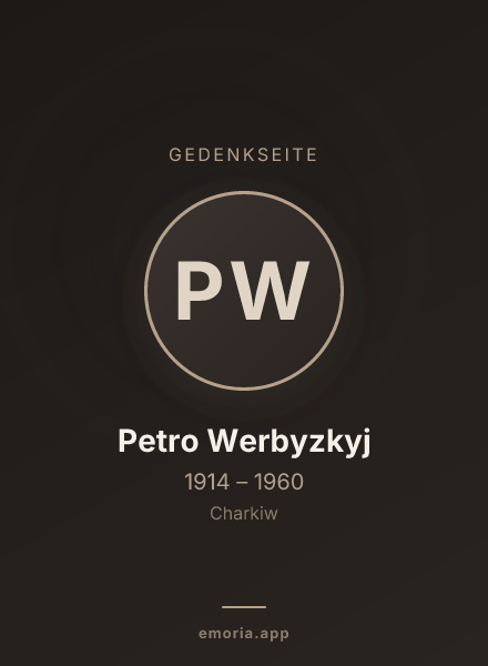 Gedenkportrait von Petro Werbyzkyj