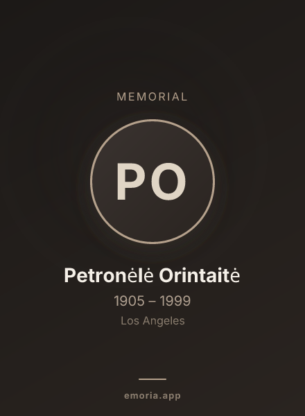 Memorial portrait of Petronėlė Orintaitė