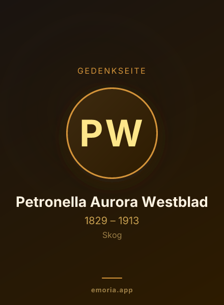 Gedenkportrait von Petronella Aurora Westblad