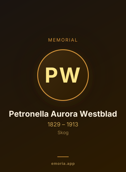 Memorial portrait of Petronella Aurora Westblad