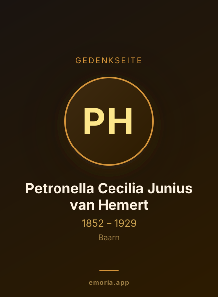 Gedenkportrait von Petronella Cecilia Junius van Hemert