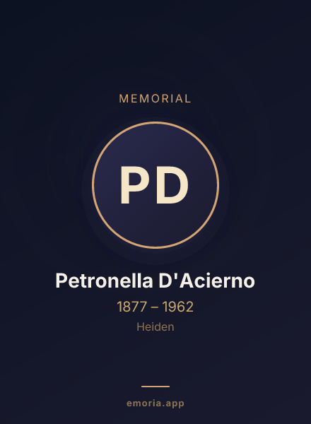 Memorial portrait of Petronella D'Acierno
