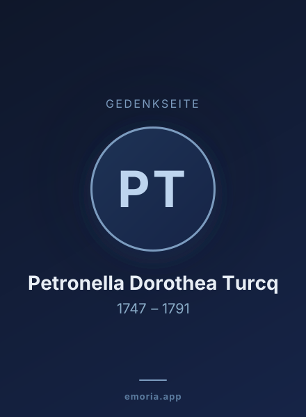 Gedenkportrait von Petronella Dorothea Turcq