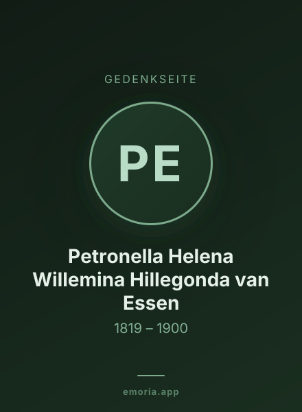 Gedenkportrait von Petronella Helena Willemina Hillegonda van Essen