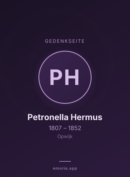 Gedenkportrait von Petronella Hermus
