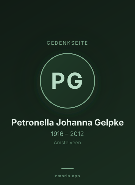 Gedenkportrait von Petronella Johanna Gelpke