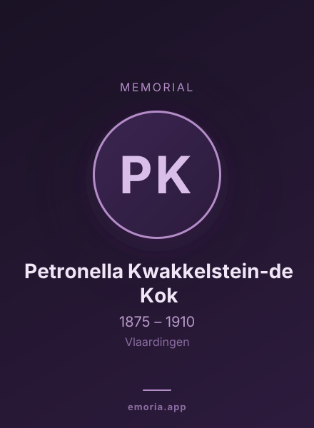 Memorial portrait of Petronella Kwakkelstein-de Kok