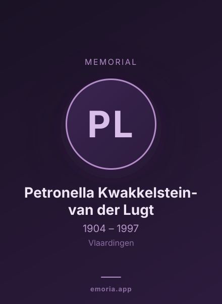 Memorial portrait of Petronella Kwakkelstein-van der Lugt