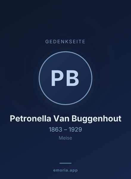 Gedenkportrait von Petronella Van Buggenhout